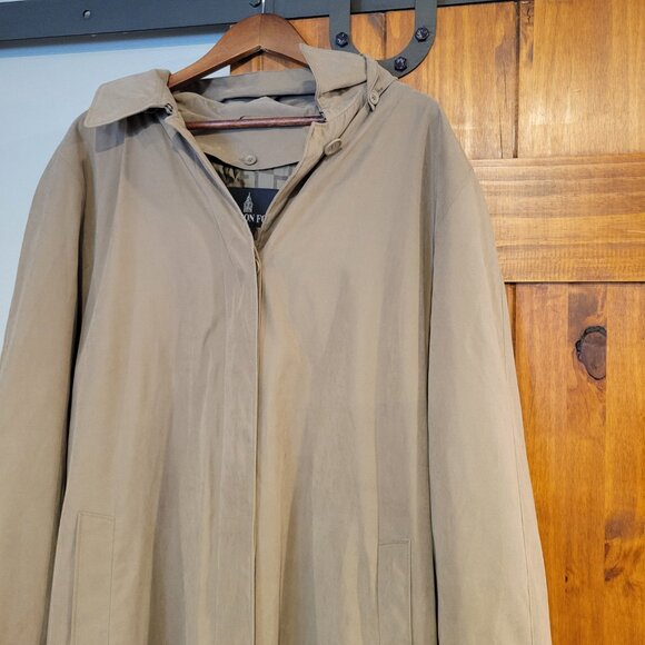 Vintage London Fog Hooded Trench Coat Women’s Plus 24W Tan, Faux Suede Insulated - Picture 3 of 12
